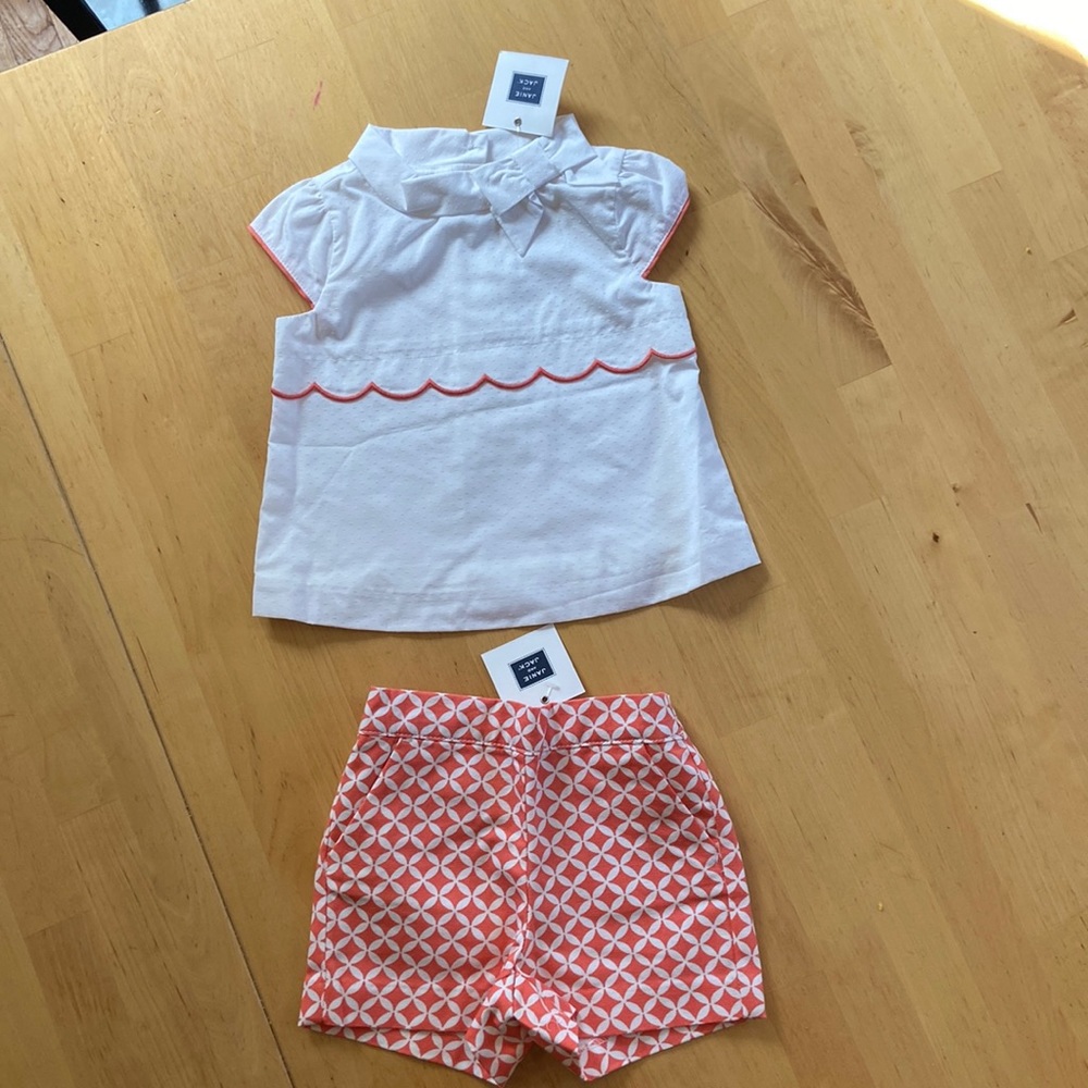 NWT Janie and Jack girls matching set size 12-18 months.